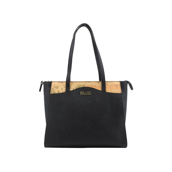 ALVIERO MARTINI Borsa a spalla Borsa Donna inserto saffiano geo Nero - Francavilla Moda